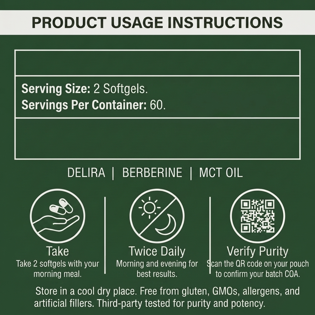 Delira® Berberine with MCT Oil Softgels