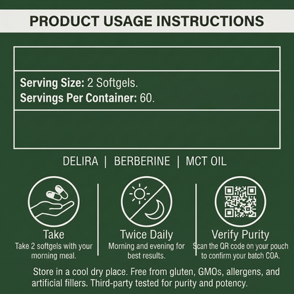 Delira® Berberine with MCT Oil Softgels